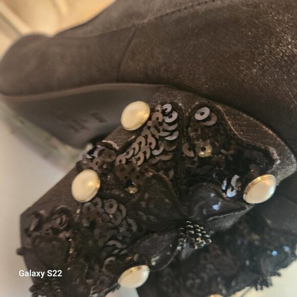 Giancarlo Paoli Black Embellished Ankle Boots. NWOT. Size 38.5 EU/ US 8 - Picture 9 of 12